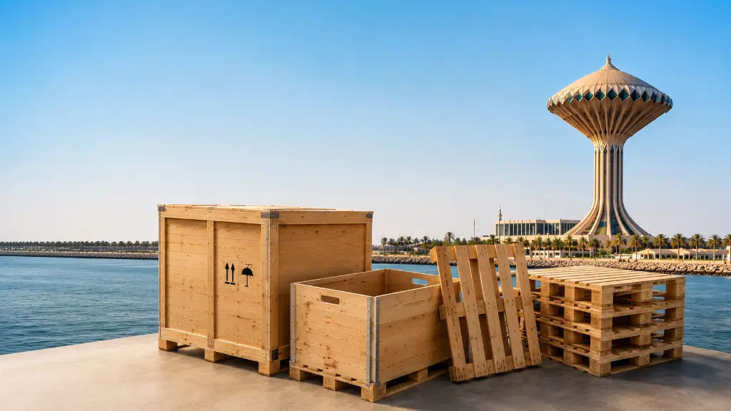 Order Industrial Wooden Pallets. Boxes & Crates in Dammam
