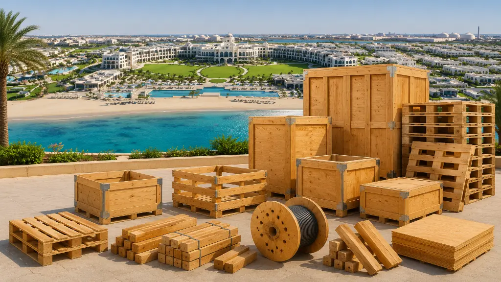 Best wooden boxes, Pallets and crates for industries in KAEC