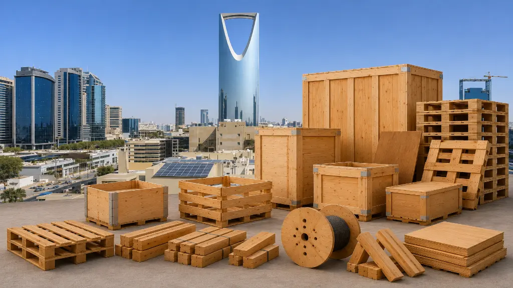 Wooden pallets, crates and boxes in riyadh